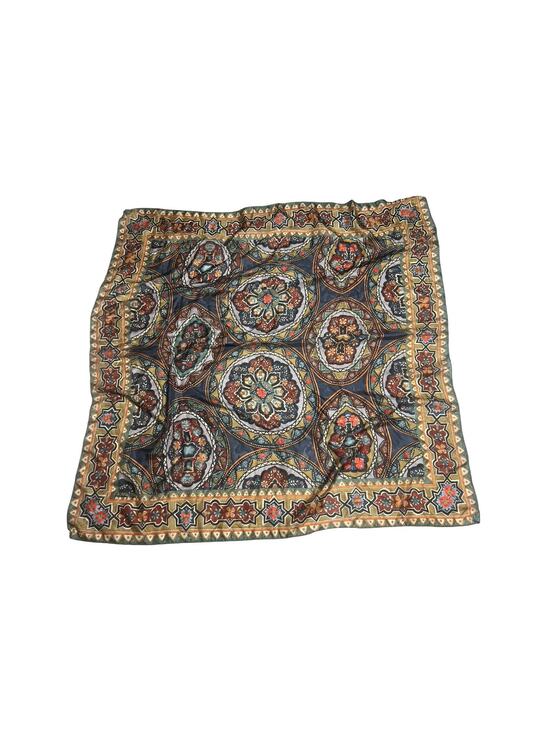 Johnny Was Silk Scarf Floral Boho Wrap Tassel Large Shawl Multicolor 43x42
